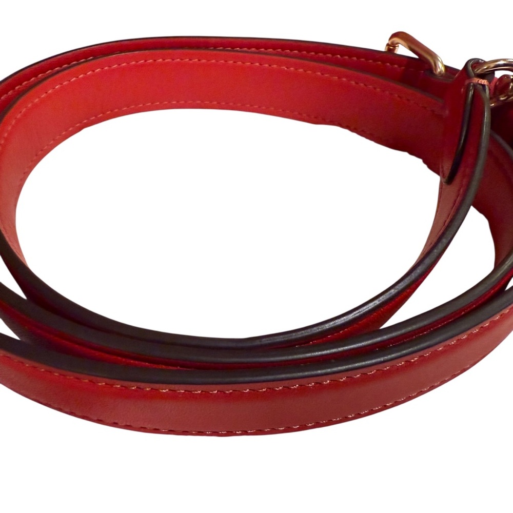 Coach Morgan Top handle Red Embossed Satchel with crossbody strap. NWT - Picture 11 of 13